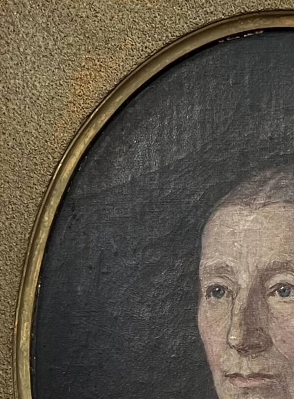 Portrait, huile sur toile d'une vieille femme, par Louis Joseph Digout, 19ème siècle.