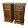 Pair of antique solid oak bedside tables