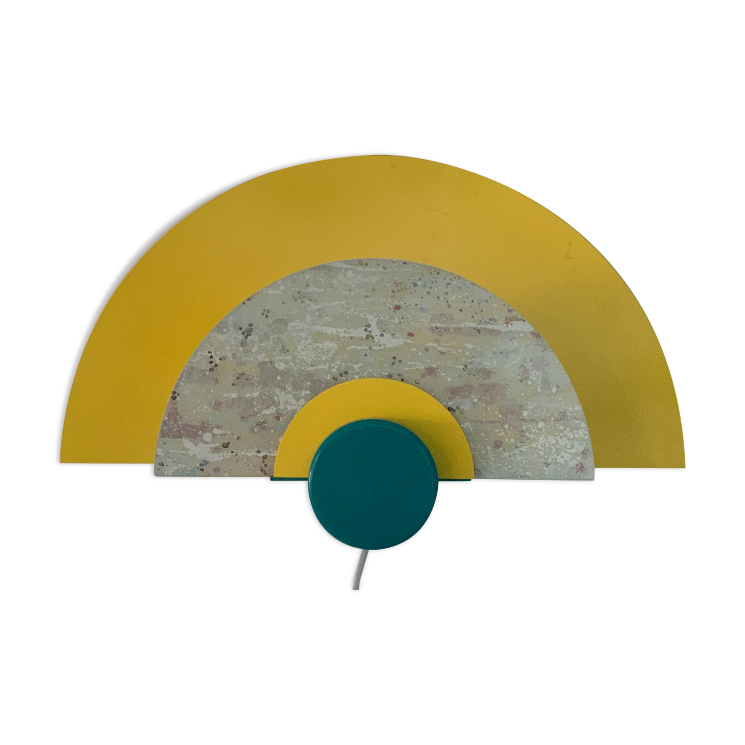 Colorful metal and glass wall light  Arlus 1980