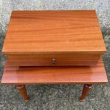 Small varnished wood nightstand, 1950s.