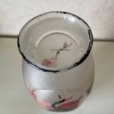 Antique frosted glass vase