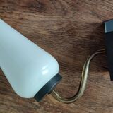Brass and opaline wall lamp 1950