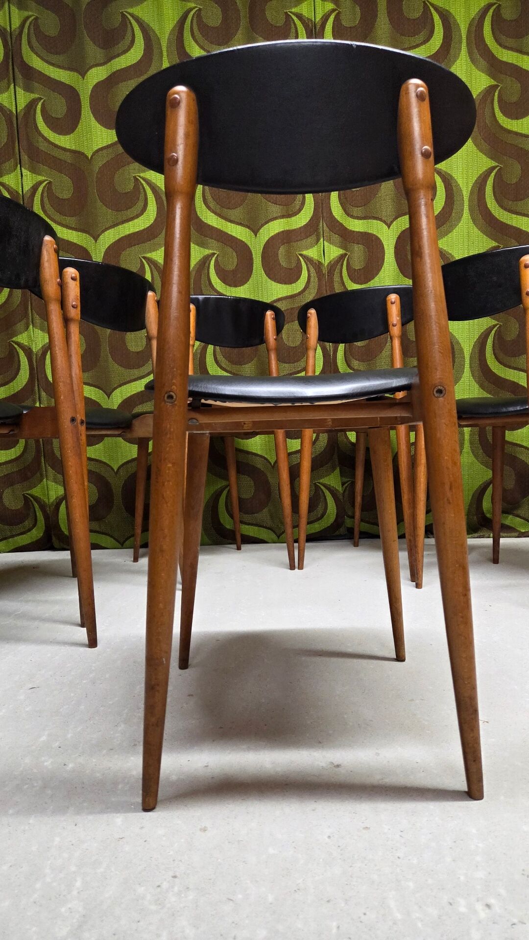 6 Vintage Unicorn Baumann Chairs 1960