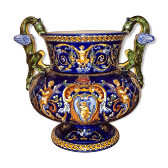 Big vase gien dragon coves blue renaissance décor
