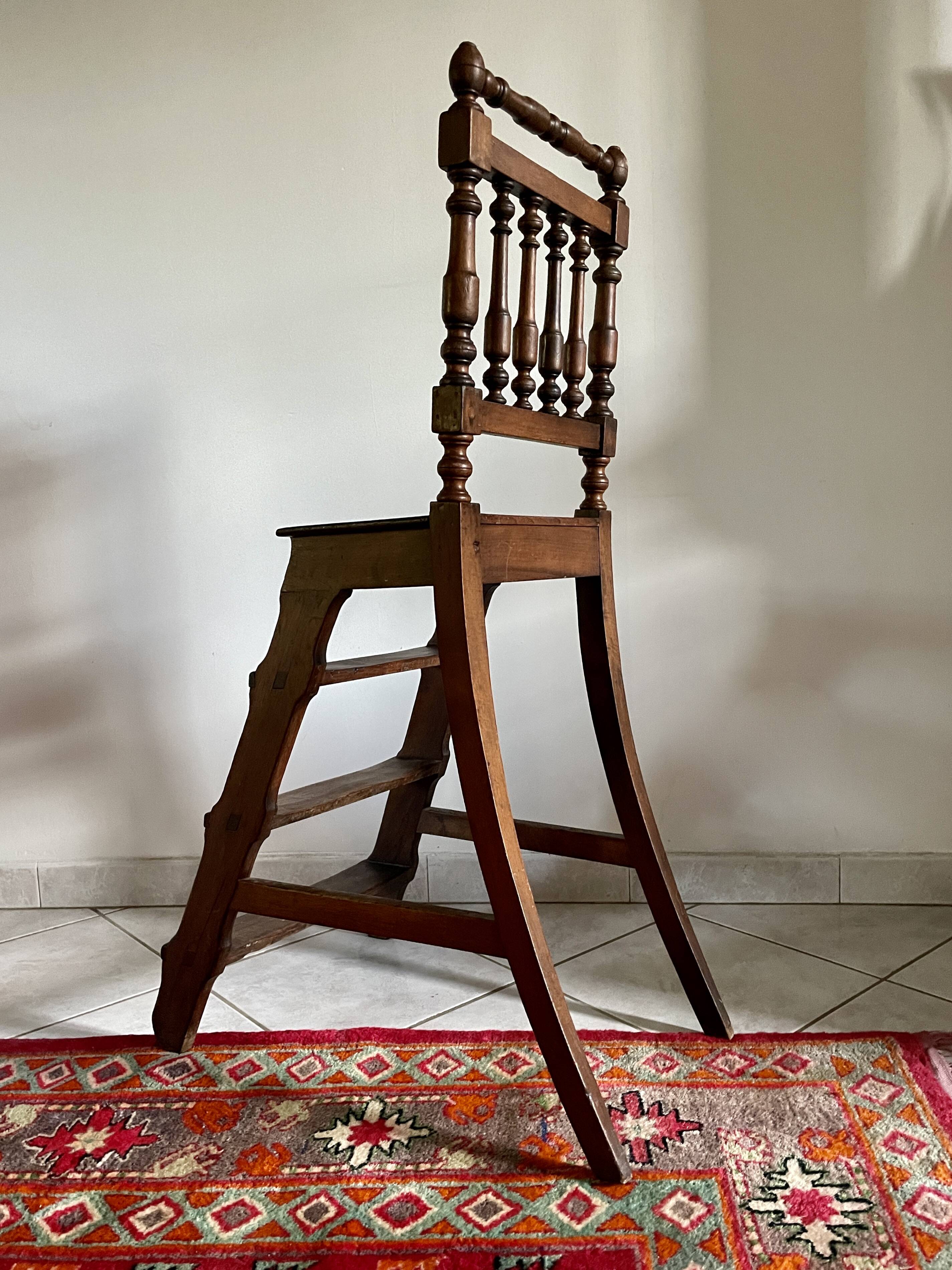 3-step stepladder library chair