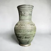 Patinated terracotta vase in ancient Greek style, 20th century.