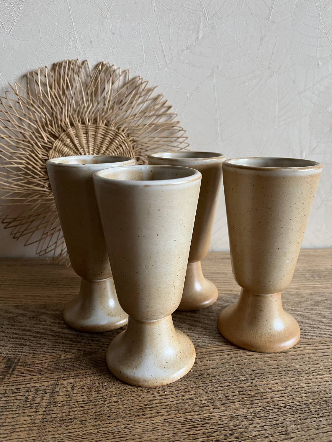 4 Mazagran in stoneware from Brenne, France.