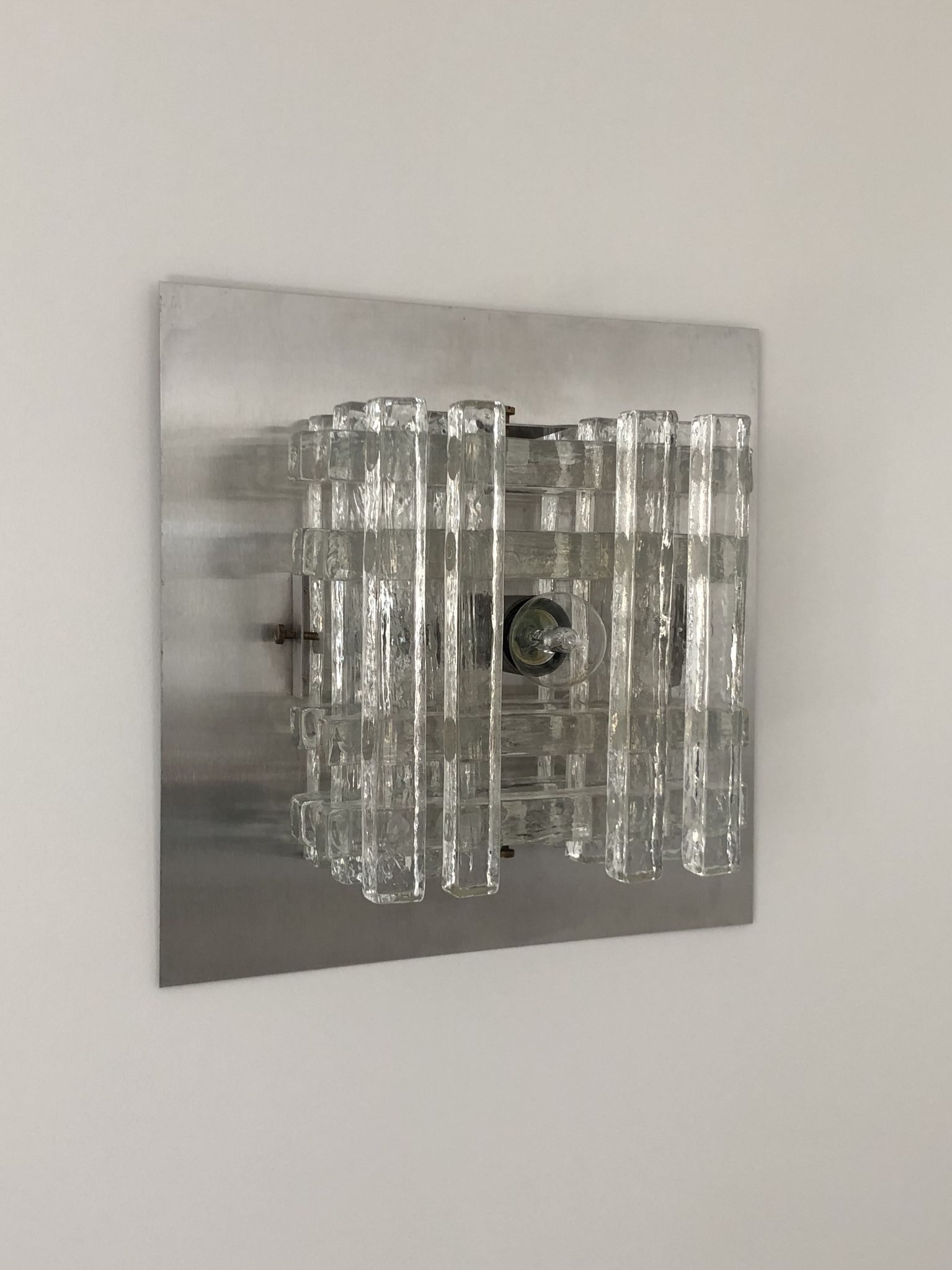 Murano glass wall lamp by albano poli for poliarte, italy 70s