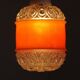 French vintage pendant light clear decorative glass shade with orange band 4449