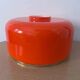 Abat-jour en Opaline Orange & Laiton Doré - Design 70s