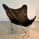 Vintage leather butterfly chairs – 1970s – metal frame – st