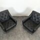 Paire de fauteuils design italien en skaï noir