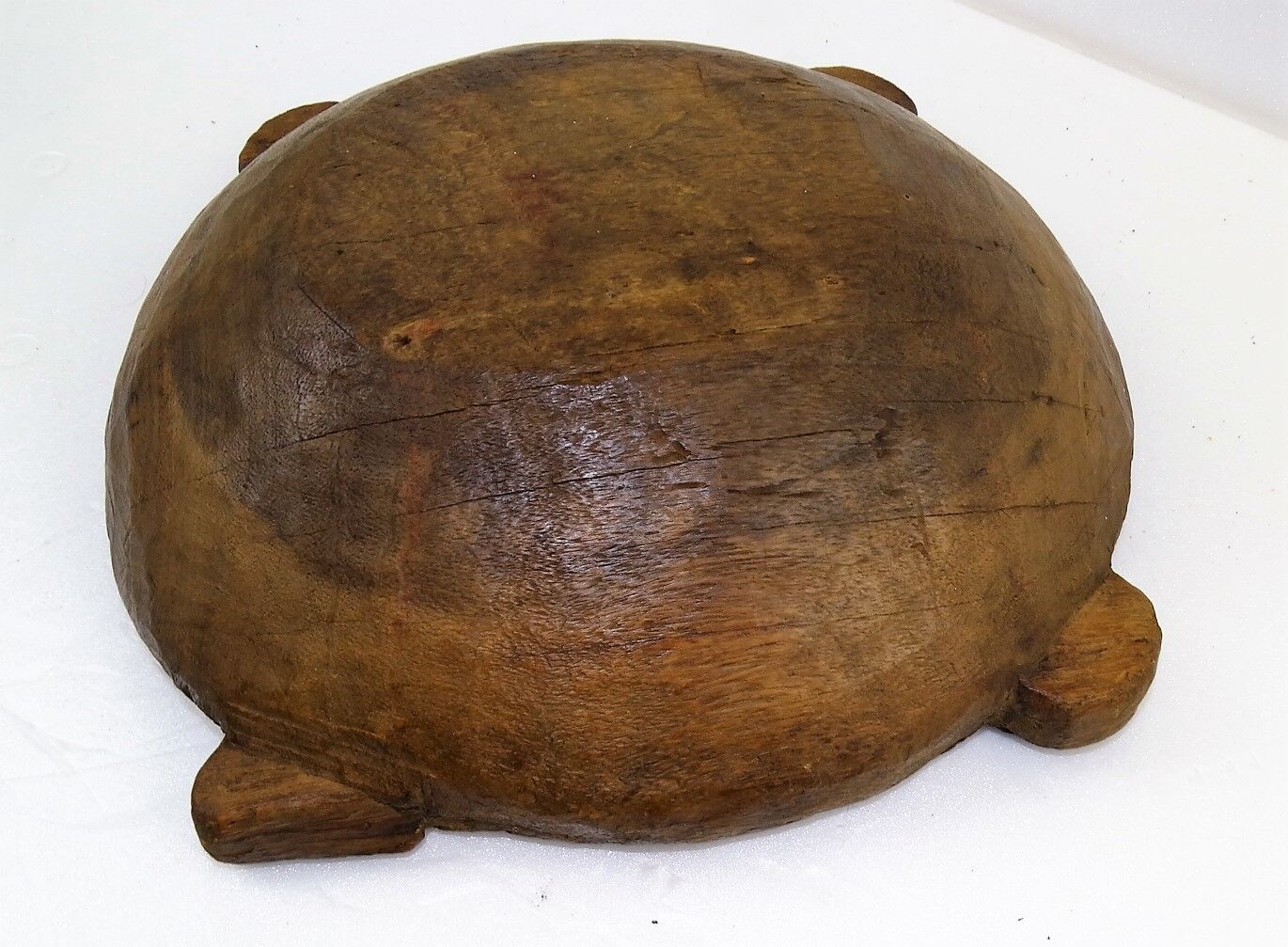 Old raw wood flat bowl