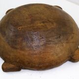 Old raw wood flat bowl