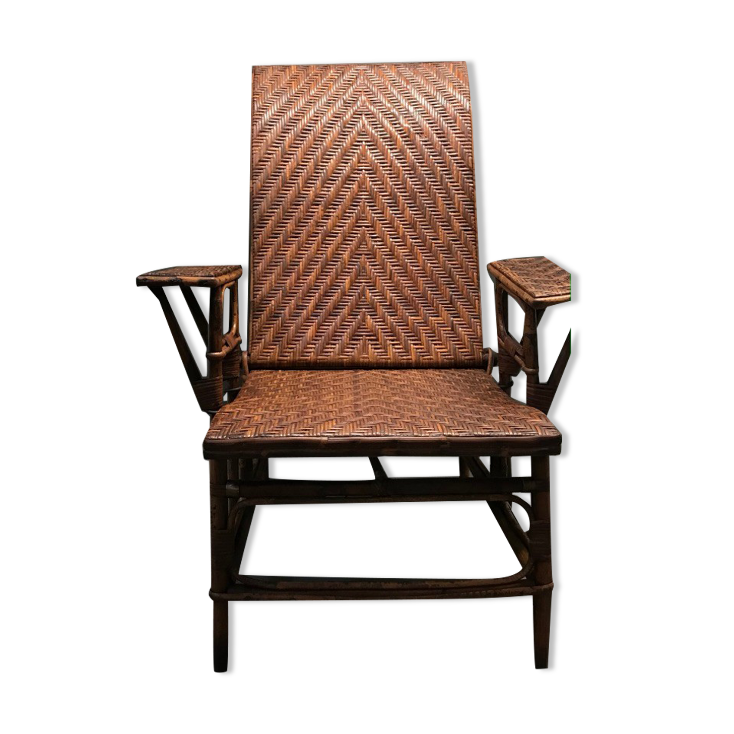 Old rattan armchair
