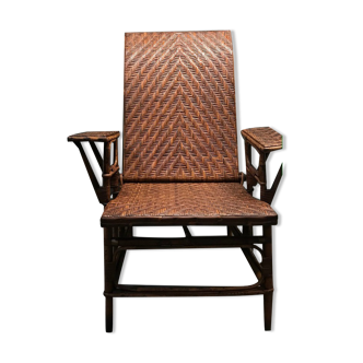 Old rattan armchair