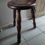 Solid wood stool legs varnished tripod patinated dp 0123251