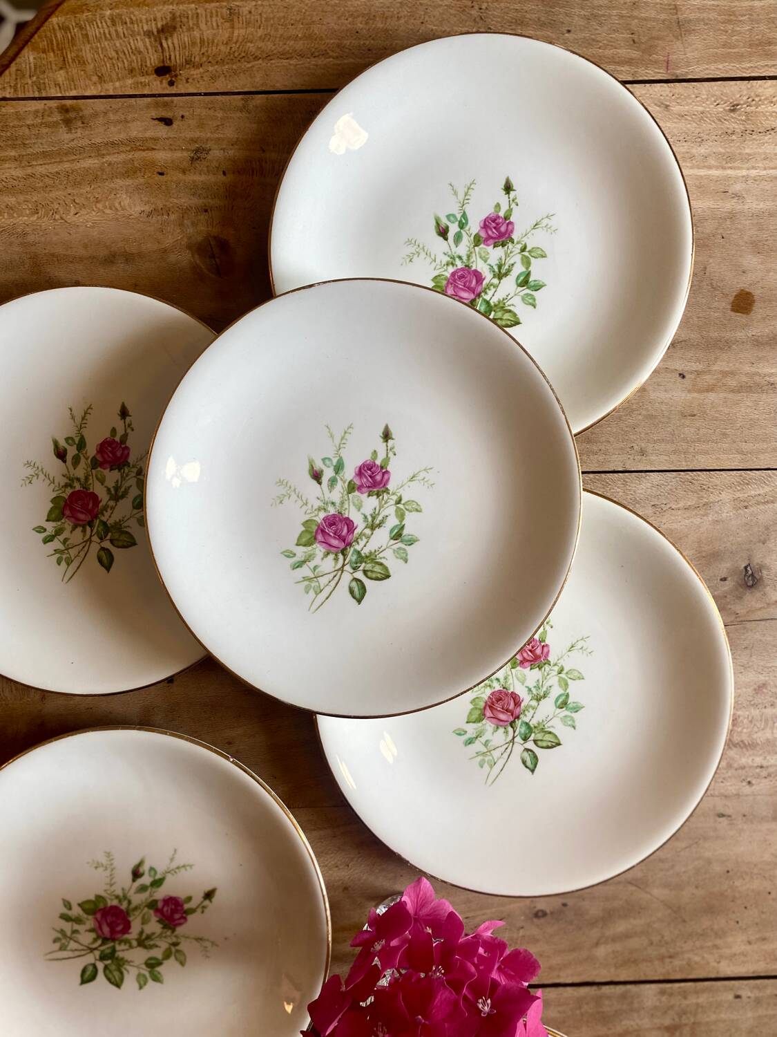 Set of 6 vintage soup plates - Pompadour model by Gien
