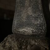 Signed hammered metal and copper sculpture