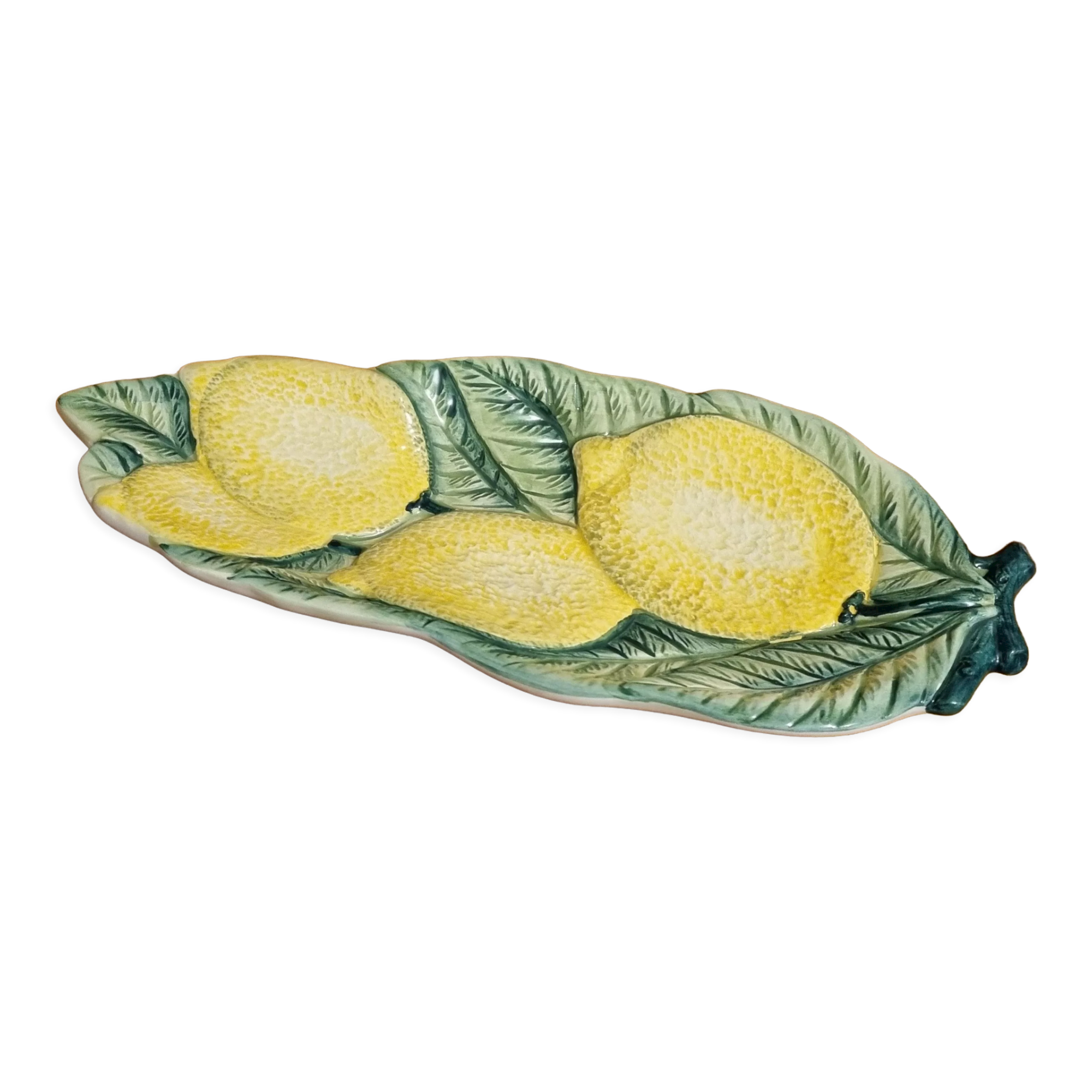 Ravier cup in italian slip pattern lemons