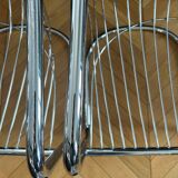 Set of 6 vintage Italian design chairs in chrome – 1970s – Gas style
