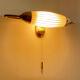 Applique art deco tete de lit, forme dirigeable, laiton opaline