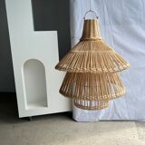 Rattan pendant lamp or light in the shape of an Asian lantern