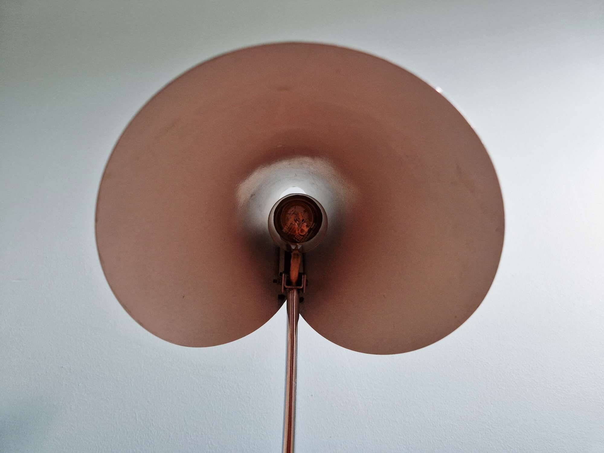 Chrome and black lacquered metal desk lamp, design by Josef Hurka, Napako, 1950.