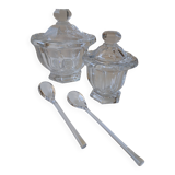Set of a Harcourt Baccarat mustard and sugar bowl