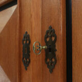 Belgian late art deco cabinet in solid oak