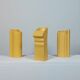 Three yellow vases in Memphis style by ASA Germany.