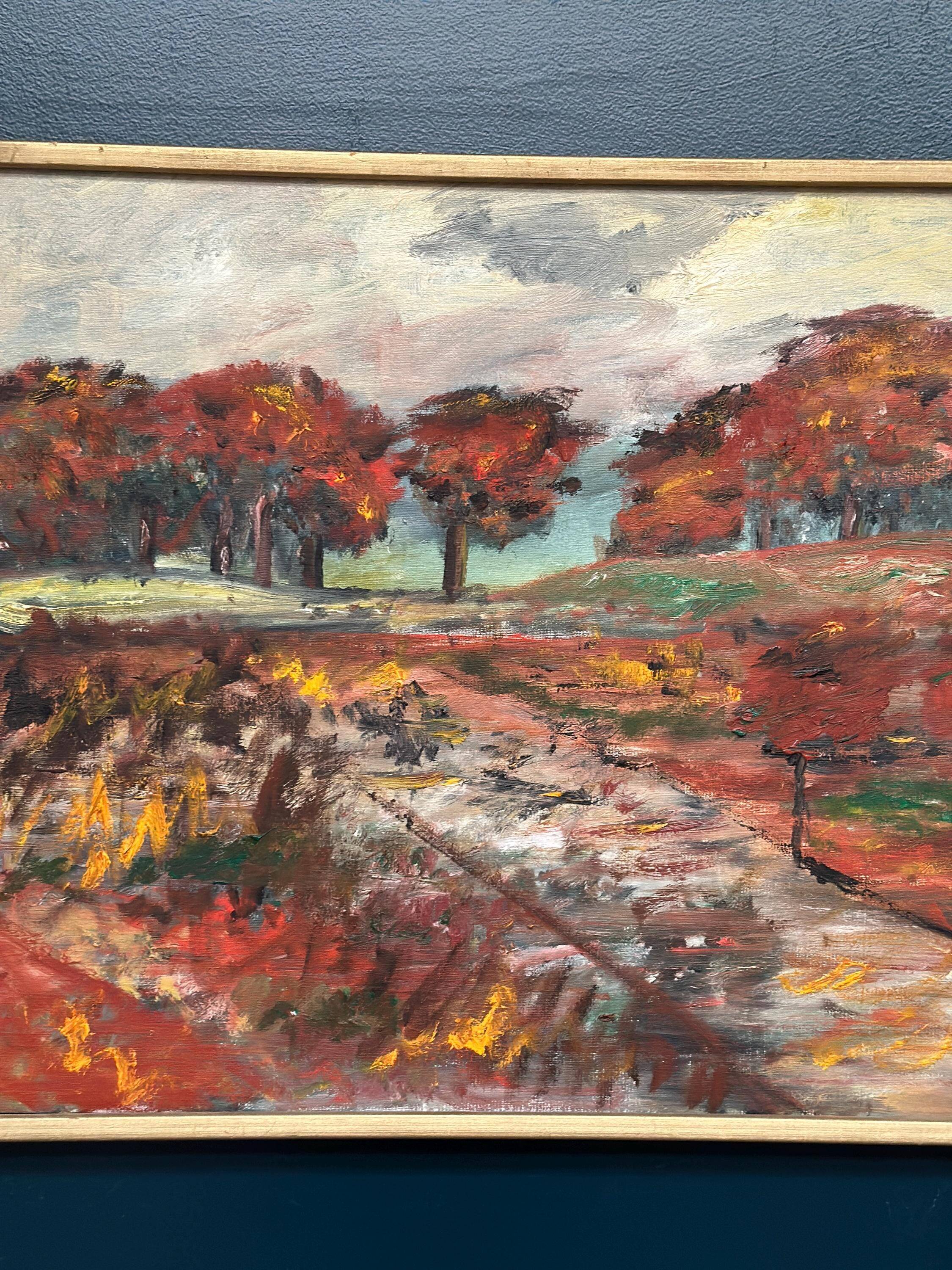 Original Swedish Oil on Panel – “Autumn” (1988) by Margit Birgersson – Vintage & Framed