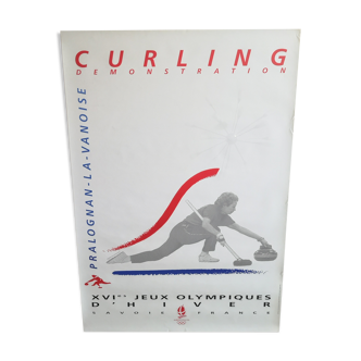 Affiche officielle jeux olympiques d'Albertville curling