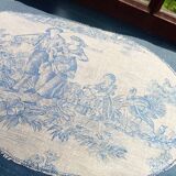 Linen and jouy cushion