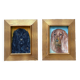 Vintage original dog portrait oil paintings set