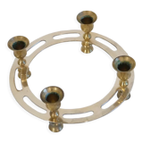 Vintage Scandinavian brass candle holder 1970