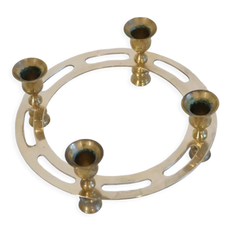 Vintage Scandinavian brass candle holder 1970