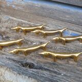 Set of 6 door golden Teckels knives in fine gold