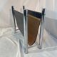 Leather and chrome magazine rack Italy