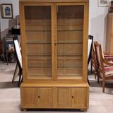Limed oak display case from the 1940s