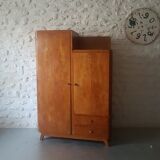 Vintage assymetrical oak cabinet