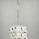 1970s Czech Geometric Pressed Glass and Chrome Cube Pendant Light
