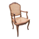 Antique Louis XV Style Armchair 20th Century Oak Caning Office Living Room