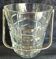 Chic vintage glass ice bucket with metal base - Excellent condition