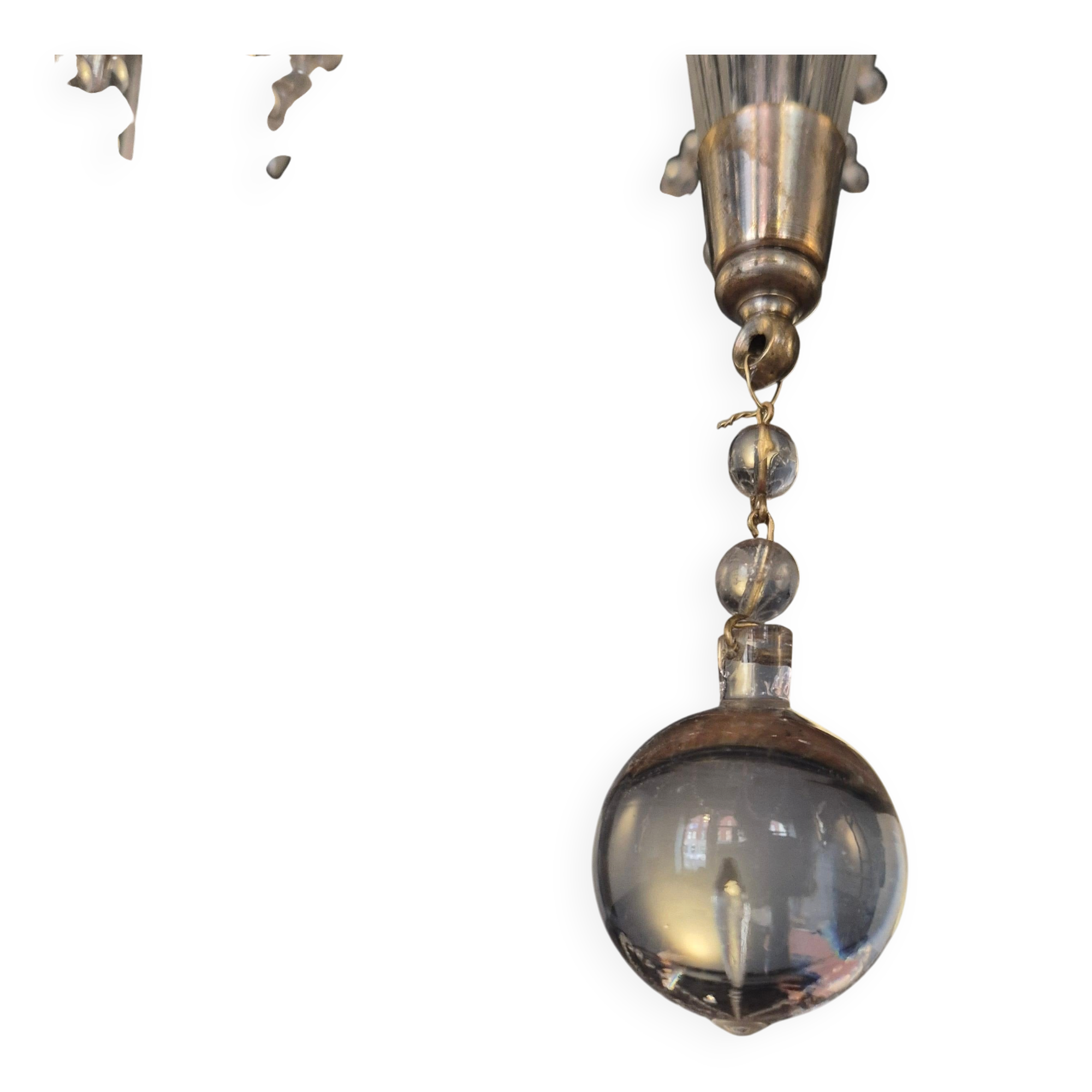 Lustre, crystal and silver-plated metal, Swedish neoclassicism
