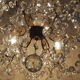 Ancient bronze and pampilles chandeliers with facets and crystal cups - old style - 6 fires