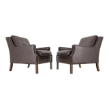 1970s pair of leather armchairs,denmark
