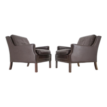 1970s pair of leather armchairs,denmark