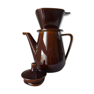 Cafetière et filtre villeroy et boch céramique vernissée marron