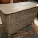 Chest of drawers 3 drawers in patinated wood gray Louis XV style
